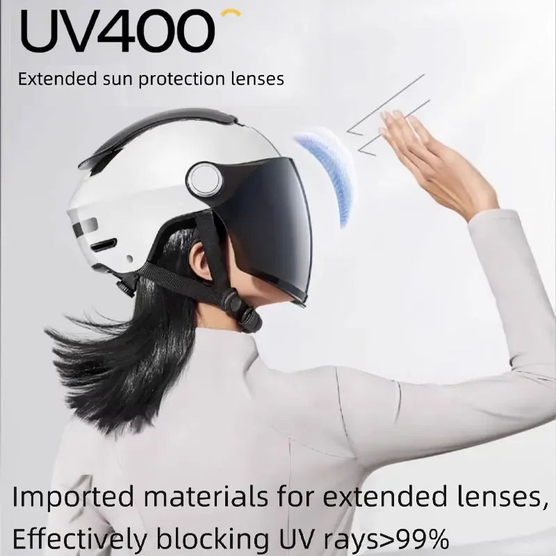 BIBEE 2.0 Electric Motorcycle Helmet Men Women Summer Breathable Motorbike Open Face Helmet Dual Lenses Jet Scooter Half Helmets