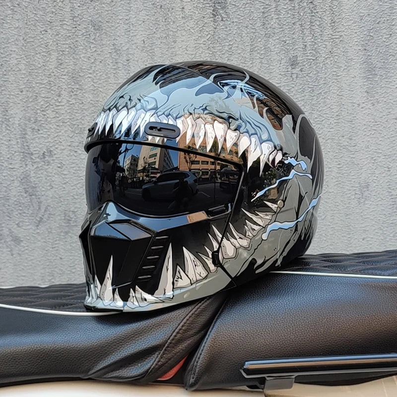 ORZ motorcycle retro helmet cruise men's and women's combination full helmet scorpion helmet reserved Bluetooth headphone slot